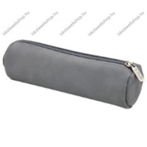   Herlitz bedobós bőr henger tolltartó, Szürke (6x20x6 cm) 