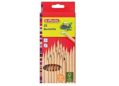Herlitz színesceruza/24 szín, hatszögletű, naturfa 