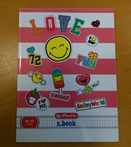 Smiley Pink kockás füzet, A4/87-32- Herlitz 