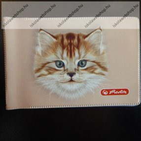   Puhafedeles diákigazolvány tartó, 4 betéttel, Cica - Herlitz