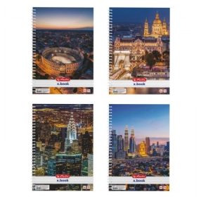   A5 City négyzethálós/kockás spirálfüzet, 80 lap, vegyes minta (1 db) - Herlitz