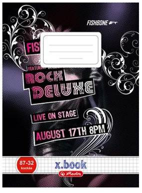 Sport - Fishbone Rock Deluxe füzet, A4/87-32, kockás - Herlitz