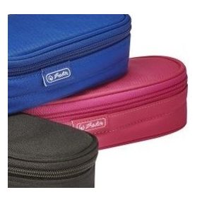 Herlitz bedobós ovális tolltartó, Pink (6x21,5x9 cm) 