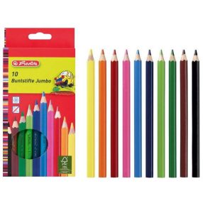   Herlitz JUMBO színesceruza, vastag, lakkozott, hatszögletű (10 szín) 