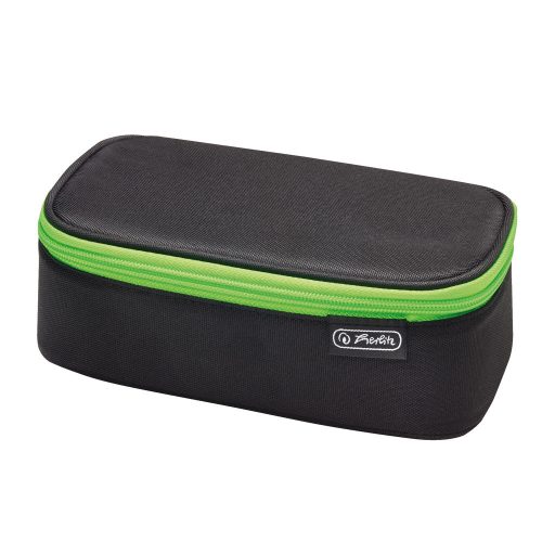 Herlitz BeatBox tolltartó, Black Green Stripes, üres