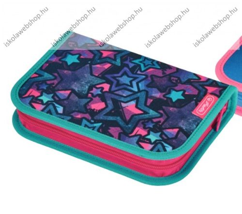 Herlitz kihajtható tolltartó, Csillagos/Stars, 2 klapnis (31 részes töltött)