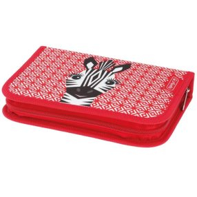   Herlitz kihajtható tolltartó, Cute Animals - Zebra, 2 klapnis (31 részes töltött)