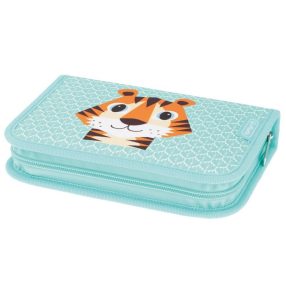   Herlitz kihajtható tolltartó, Cute Animals - Tigris, 2 klapnis (31 részes töltött)