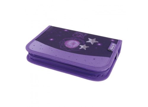 Herlitz kihajtható tolltartó, Űr/Space Girl, 2 klapnis (üres)