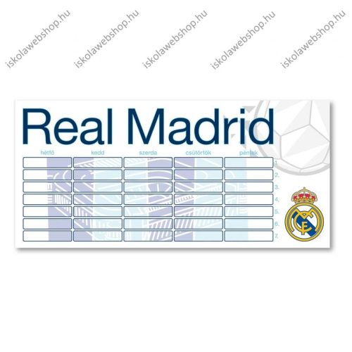 Real Madrid kétoldalas nagy órarend  - Ars Una