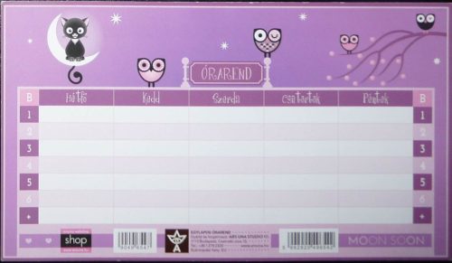 Moon-Soon kétoldalas órarend  Cicás/Baglyos- Ars Una