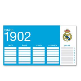 Real Madrid kétoldalas órarend  - Ars Una