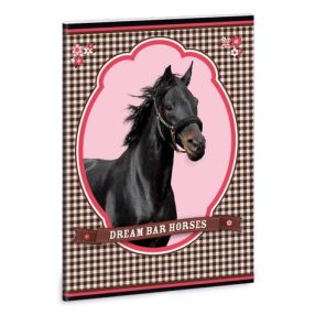   Lovas/Horse - Barna ló prémium kockás füzet, A4 - Ars Una 