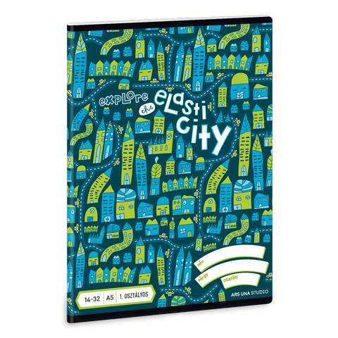 Autós Elasti city 1. osztályos vonalas füzet, A5/16-32 - Ars Una