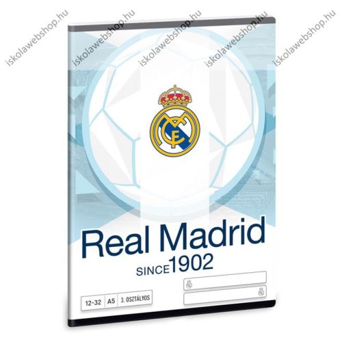 Real Madrid 1. osztályos vonalas füzet, A5/14-32 - Ars Una 