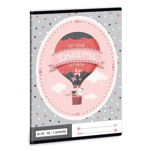 Állatos Fly High  2. osztályos vonalas füzet (A5/16-32)