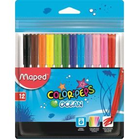   MAPED "Color'Peps Ocean" kimosható filctoll készlet, 12 szín