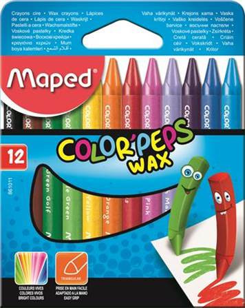 MAPED "Color'Peps Wax" zsírkréta, 12 szín