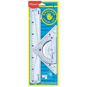 Vonalzókészlet, MAPED Balkezes, 3 darabos, 30 cm