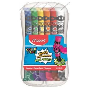   Tempera készlet, 12 szín (12x12 ml) műanyag dobozban - MAPED 