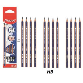   MAPED háromszögletű grafitceruza, HB (12 db) - Black Peps Navy 