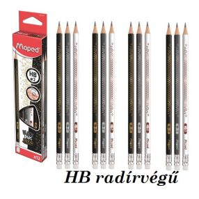   MAPED háromszögletű grafitceruza, HB radírvéggel (12 db) - Decorated