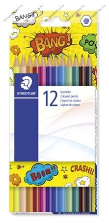 STAEDTLER színes ceruza készlet, hatszögletű, 12 szín (Bang)