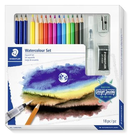 Akvarell prémium színesceruza készlet (tölthető ecsettel, radírral, hegyezővel, grafitceruzával) 