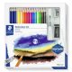 Staedtler akvarell prémium színesceruza készlet (tölthető ecsettel, radírral, hegyezővel, grafitceruzával) 