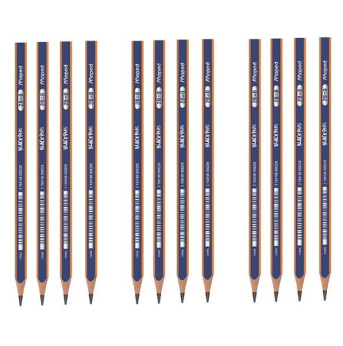 MAPED Black Peps Navy háromszögletű grafitceruza, 2B (12 db)