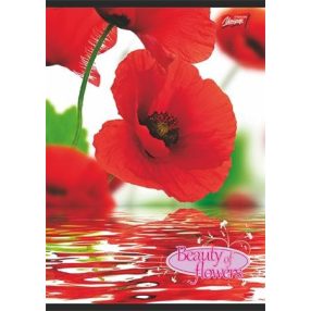 Virág - Flowers A4 kockás füzet, Piros virág