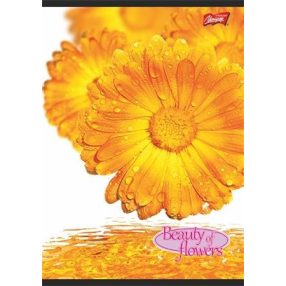 Virág - Flowers A4 kockás füzet, Sárga Virág