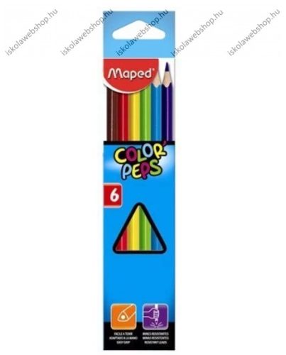 MAPED "Color'Peps" háromszögletű színesceruza készlet, 6 szín 