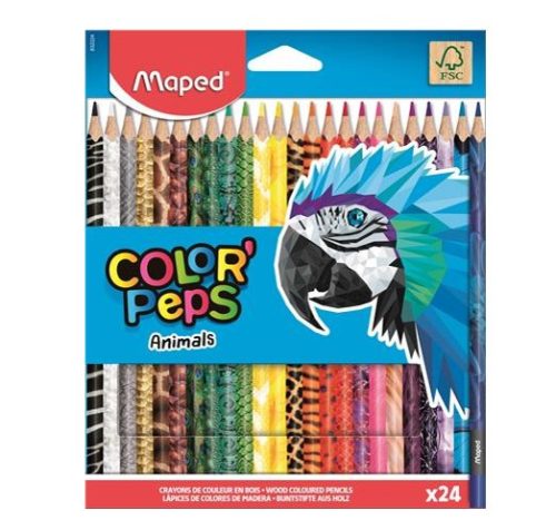 MAPED  "Color'Peps Animal" háromszögletű színesceruza készlet, 24 szín 