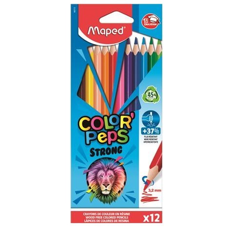 MAPED "Color'Peps Strong" háromszögletű színesceruza készlet, 12 szín 