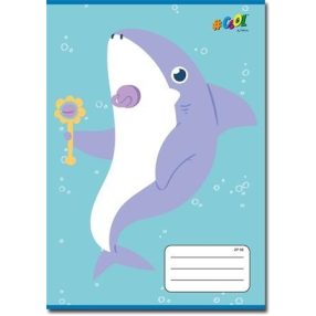 Állatos VICTORIA Baby shark CSÖRGŐ kockás füzet, 27-32