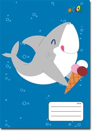 Állatos VICTORIA Baby shark FAGYI kockás füzet, 27-32