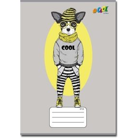 Állatos Fashion Csíkos nacis kutyus kockás füzet, 27-32 