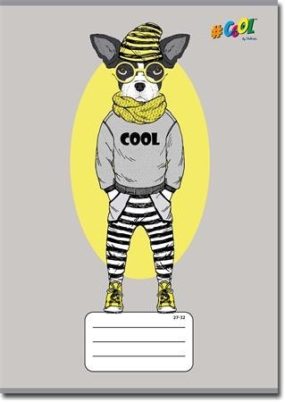 Állatos Fashion Csíkos nacis kutyus kockás füzet, 27-32 