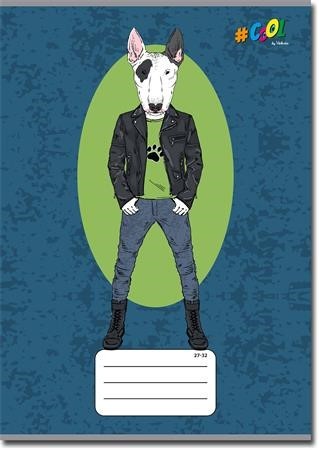 Állatos Fashion Vagány kutyus kockás füzet, 27-32 (1 db, vegyes minta)