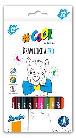 COOL BY VICTORIA Színes ceruza készlet, vastag, háromszögletű (12 szín)