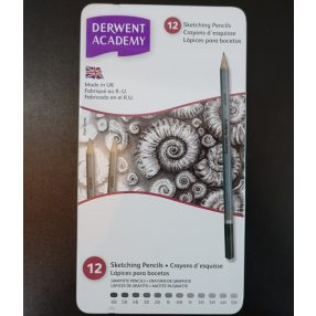   Grafitceruza készlet, Derwent Academy, Fémdobozos, 12 különböző keménységű 