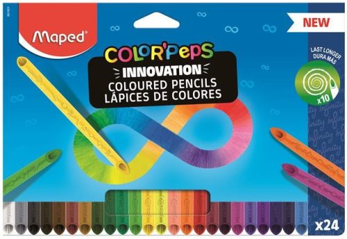 MAPED Color'Peps INFINITY színesceruza készlet, háromszögletű, 24 szín 