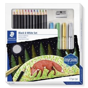   STAEDTLER "149 C" Színes ceruza készlet, 12 szín + 4 dekormarker, hegyező