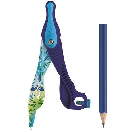 MAPED körző, ceruzával és adapterrel, Kék