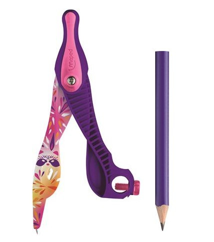 MAPED körző, ceruzával és adapterrel, Pink