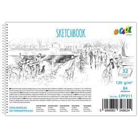   Vázlatfüzet, félfamentes, B4, spirál, 32 lap - COOL BY VICTORIA 