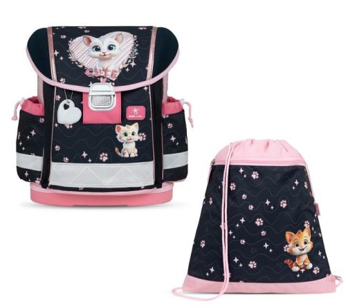 BELMIL Classy Iskolatáska + tornazsák, Cute Kitten/Cuki cica/Cicás