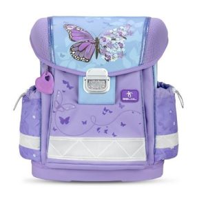 BELMIL Classy Iskolatáska, Purple Blue Butterfly/Pillangós