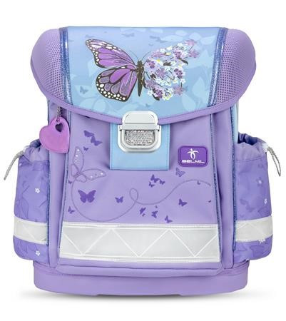BELMIL Classy Iskolatáska, Purple Blue Butterfly/Pillangós